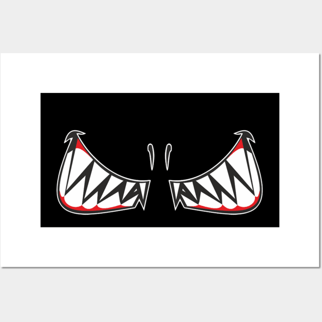 HALLOWEEN, Shark Teeth Face MASK Wall Art by happy6fox